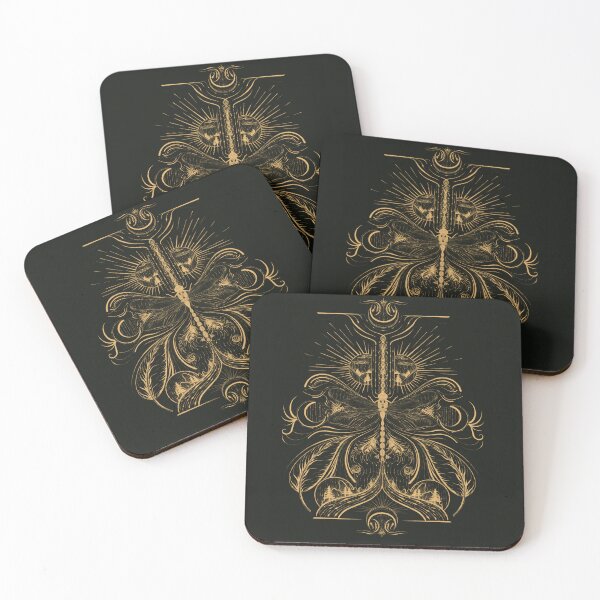 Item preview, Symmetrical Gold and Black Dragonfly Motif  designed and sold by AYA ..