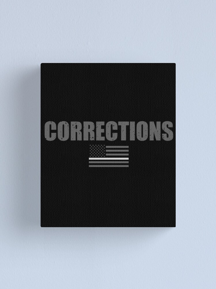 Corrections Officer Thin Silver Line Flag Canvas Print By Bluelinegear Redbubble 0105