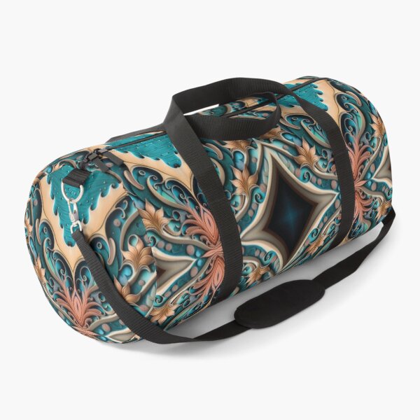 Item preview, Waves, Curls & Floral Effect Pattern on Aqua Green designed and sold by Witsprings.