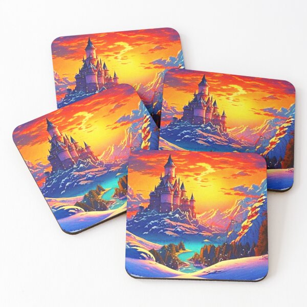 Item preview, Fantasy castle on the snowy mountain scenic anime designed and sold by hedoniism-shop.