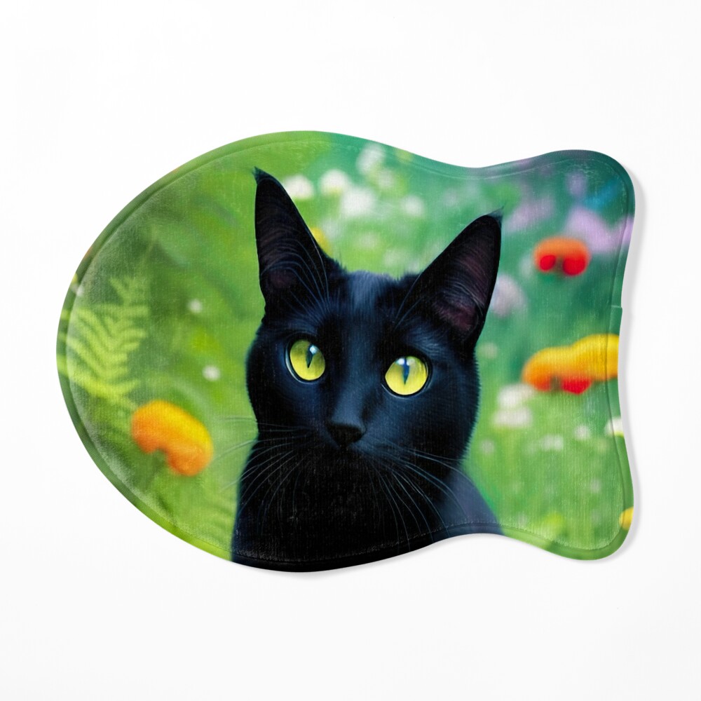 Black Cat in Garden Canvas Print for Sale by aww-to-z