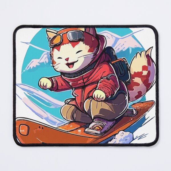 Item preview, Snowboarding Lucky Cat designed and sold by Kona Cat Creationz.