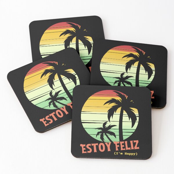 Item preview,  Estoy Feliz,  I'm Happy, Spanish Sayings, Vintage Retro Sunset View designed and sold by Sun Sand & Sea Art.