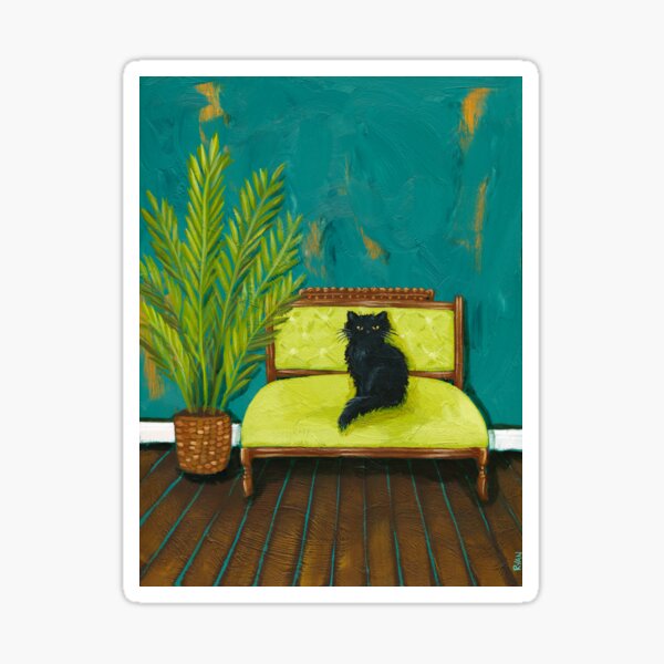 Onyx On The Settee Sticker