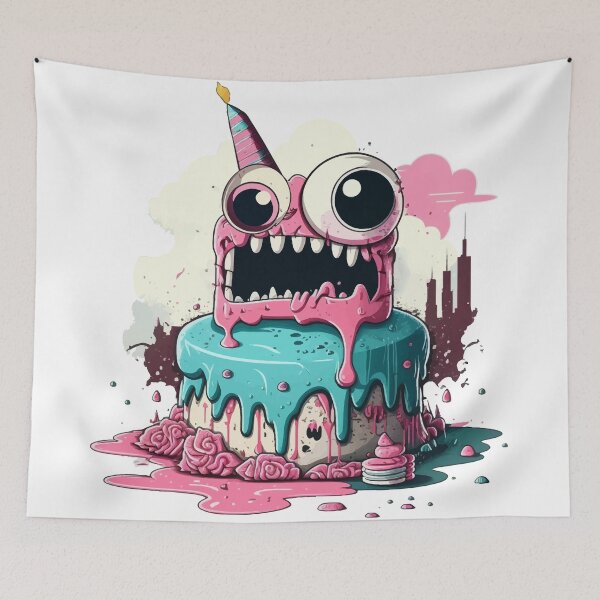 Item preview, Happy birthday Kaiju cake designed and sold by gitarus.