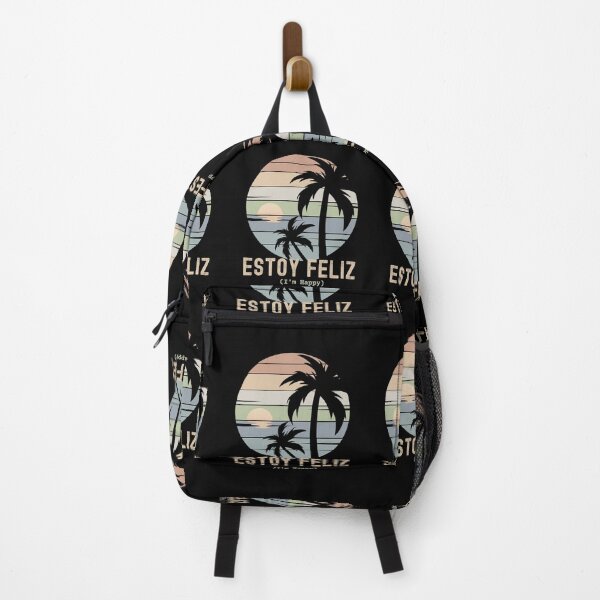 Item preview, Estoy Feliz,  I'm Happy, Spanish Phrases, Vintage Retro Sunset View designed and sold by Sun Sand & Sea Art.
