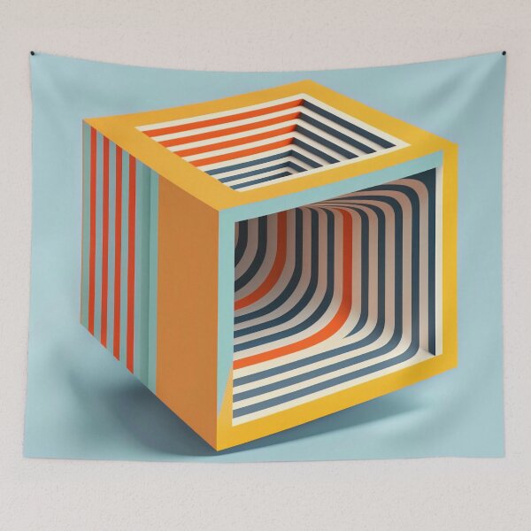 Item preview, Pastel Minimal Floating Cube 80's Aesthetic Design designed and sold by Tanis-Tweedale.