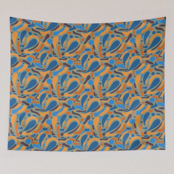 Item preview, Seamless blue pattern with abstract doodle round drawings designed and sold by lyonka06.
