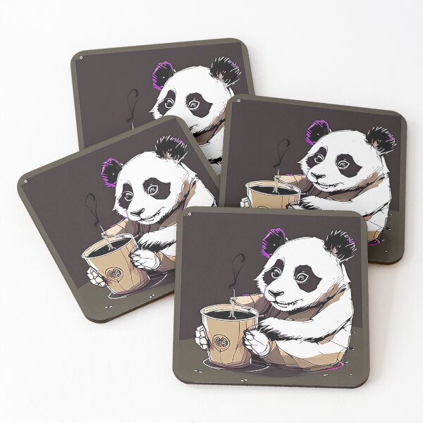 Item preview, Panda bear drinking coffee designed and sold by lucascapito.