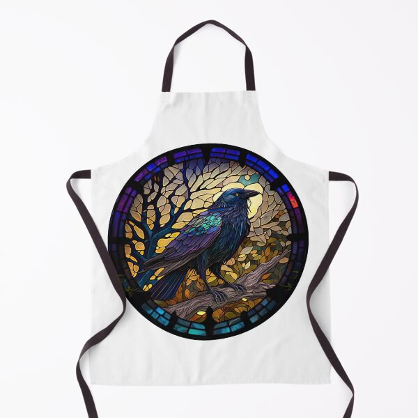 Item preview, Gothic Stained Glass Raven in a Circle  designed and sold by Kalligraphika.