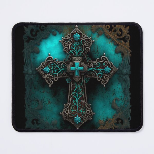 Item preview, Gothic Cross with Turquoise Accents designed and sold by Dragonstrom.