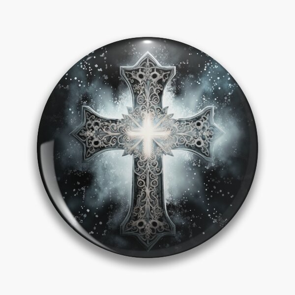 Item preview, Silver Gothic Cross with White Ethereal Glow designed and sold by Dragonstrom.