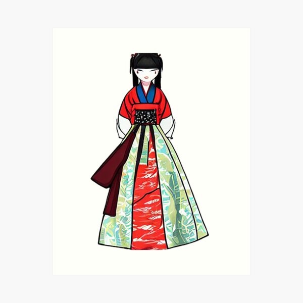 korean traditional dress drawing