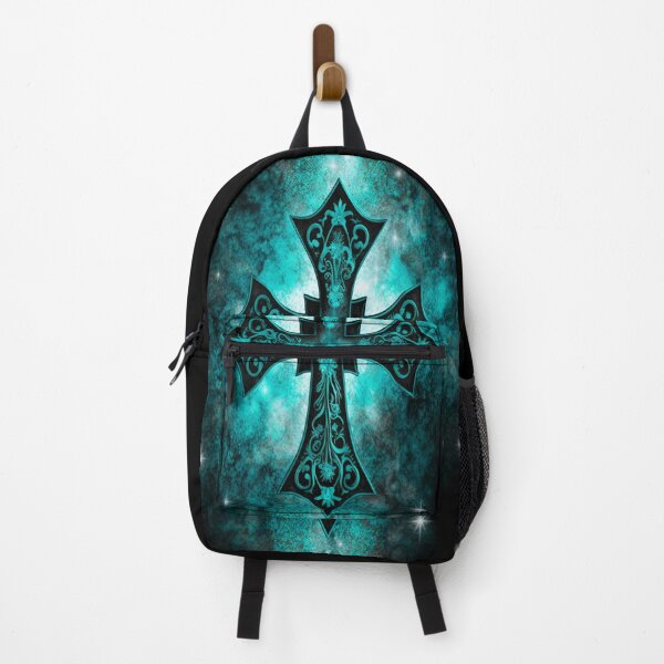 Item preview, Black Gothic Cross with Turquoise Glow designed and sold by Dragonstrom.