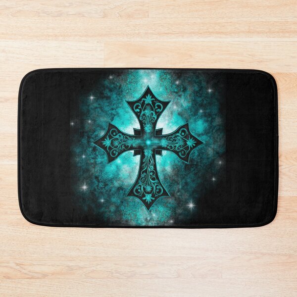 Item preview, Black Gothic Cross with Turquoise Glow designed and sold by Dragonstrom.