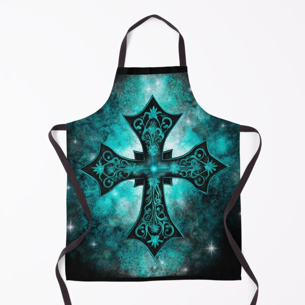 Item preview, Black Gothic Cross with Turquoise Glow designed and sold by Dragonstrom.
