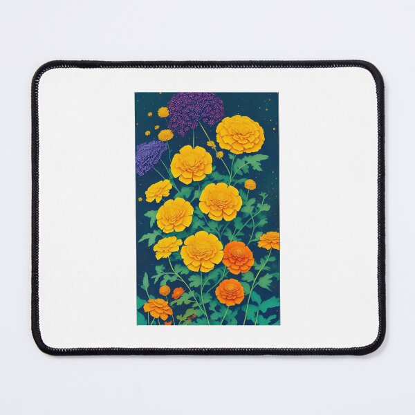 Item preview, Marigold flower artwork designed and sold by GroovyDino.