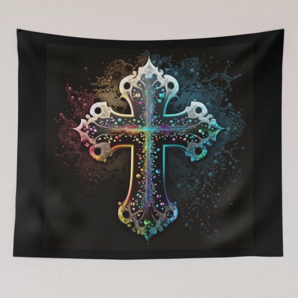 Item preview, Sparkling Silver Rainbow Cross designed and sold by Dragonstrom.