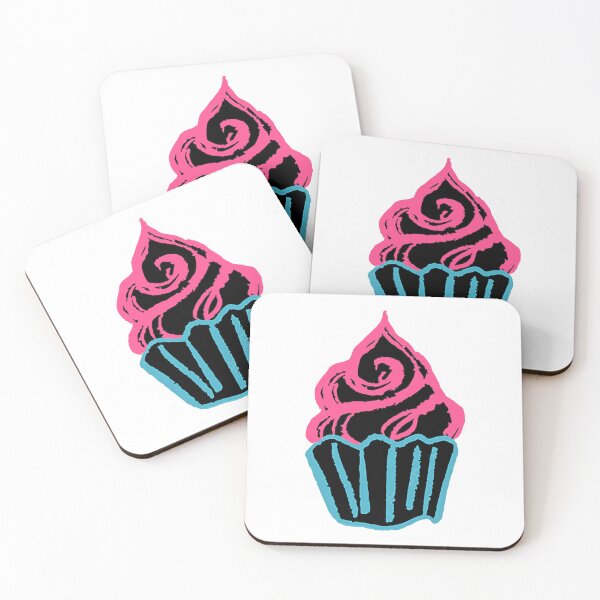 Item preview, Neon Chalk Cupcacke, Pink and Blue Cupcake, Birthday Cupcake, Chalk Art Cupcake designed and sold by Nostrathomas66.
