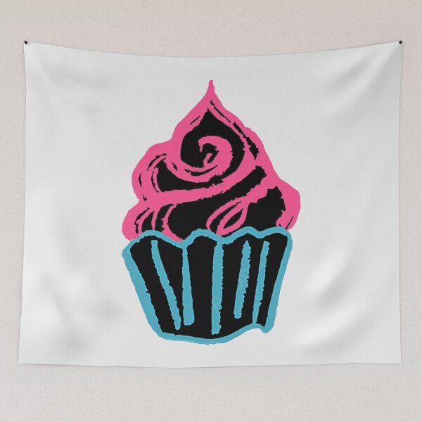 Item preview, Neon Chalk Cupcacke, Pink and Blue Cupcake, Birthday Cupcake, Chalk Art Cupcake designed and sold by Nostrathomas66.