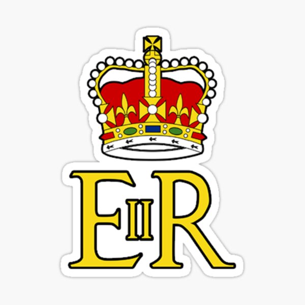 Elizabeth II ER Crown UK Monarch God Save The Queen Sticker
