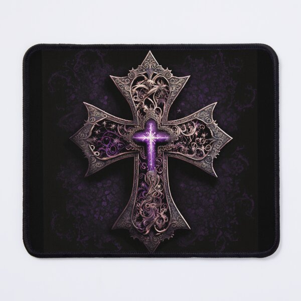 Item preview, Ornate Bronze Gothic Cross with Purple Accents designed and sold by Dragonstrom.