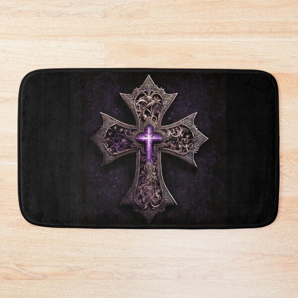 Item preview, Ornate Bronze Gothic Cross with Purple Accents designed and sold by Dragonstrom.