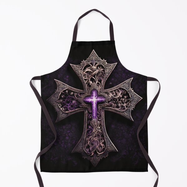 Item preview, Ornate Bronze Gothic Cross with Purple Accents designed and sold by Dragonstrom.