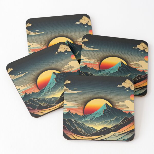 Item preview, Geometric Sunrise behind Mountains designed and sold by FRG-Designs.