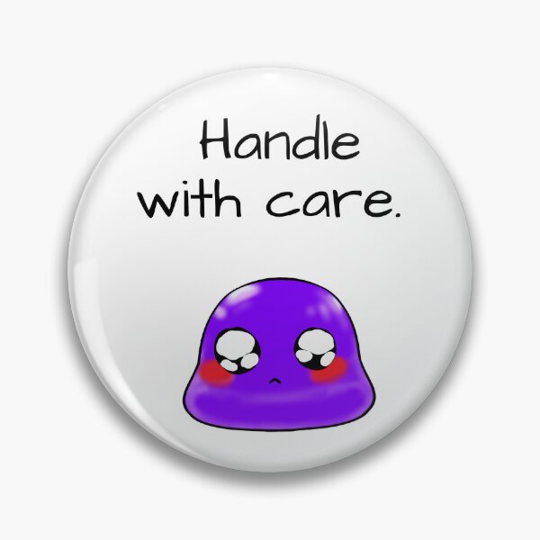 Item preview, Handle with care sassy Tiny Purple Blob emoji designed and sold by TinyPurpleHouse.