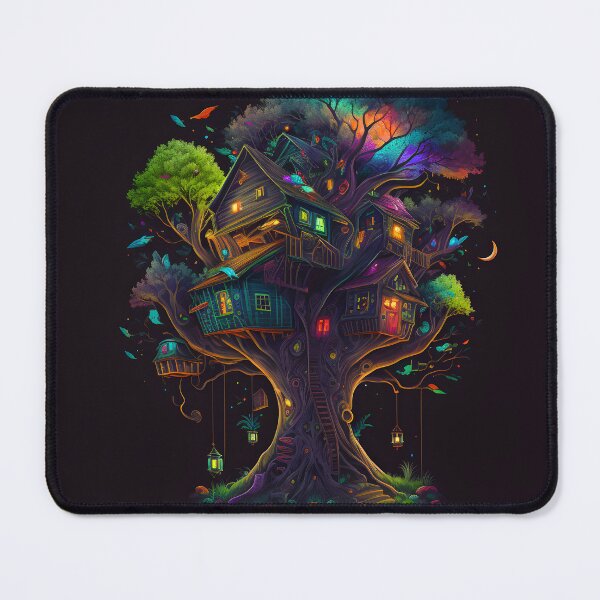 Item preview, Psychedelic Trippy Rainbow Rave Treehouse designed and sold by Iosis-Art.