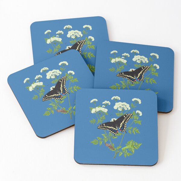 Item preview, Eastern Black Swallowtail Butterfly Life Cycle (Papilio polyxenes) with Poison Hemlock Illustration designed and sold by ModelOrganism.