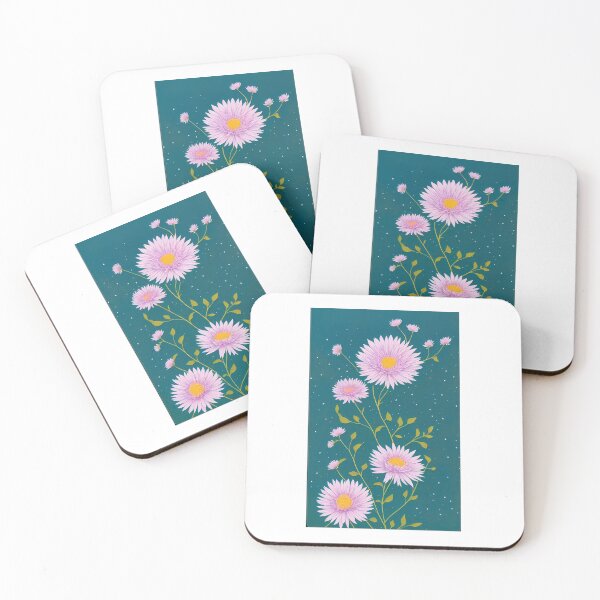 Item preview, Aster flower artwork designed and sold by GroovyDino.