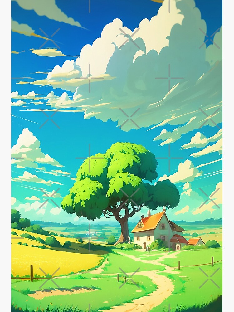 Countryside Anime|kawaii Anime Girl Kraft Paper Poster - Waterproof Ink  Retro Wall Art