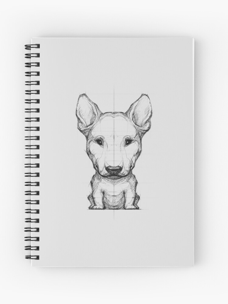 Bull Terrier Pencil Drawing Spiral Notebook By Bullterrier Redbubble