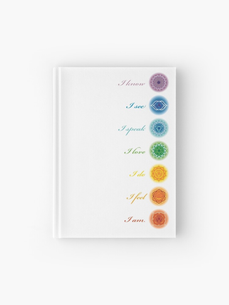 Chakra bottle stickers Hardcover Journal for Sale by