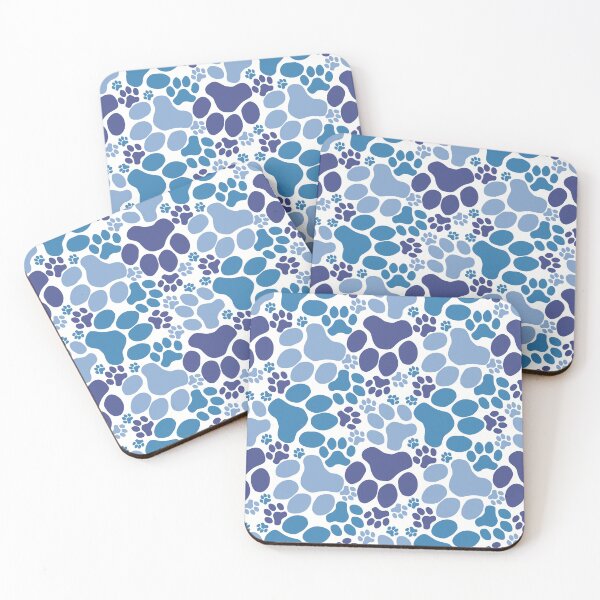 Item preview, Dog Paw Camo Seamless Pattern Blue and White designed and sold by MoePark.