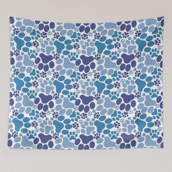 Item preview, Dog Paw Camo Seamless Pattern Blue and White designed and sold by MoePark.