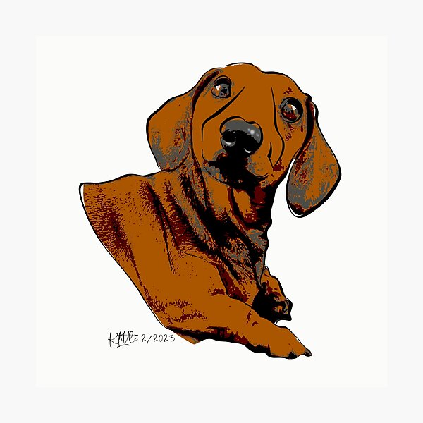 Item preview, Surprised Doxie (Dachshund) - Stencil designed and sold by Littleviews.