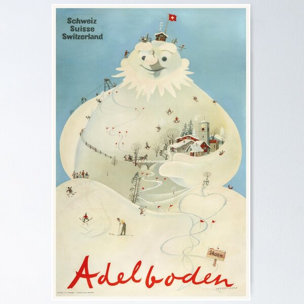 Item preview, Adelboden,Schweiz, Ski Poster designed and sold by BokeeLee.