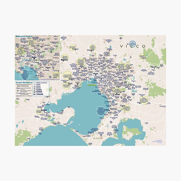 Melbourne Slang Map Photographic Print