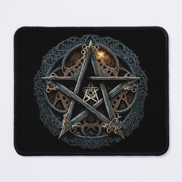 Item preview, Copy of Aged Bronze Ornate Five Pointed Star (Pentagram) with Blue Accents designed and sold by Dragonstrom.