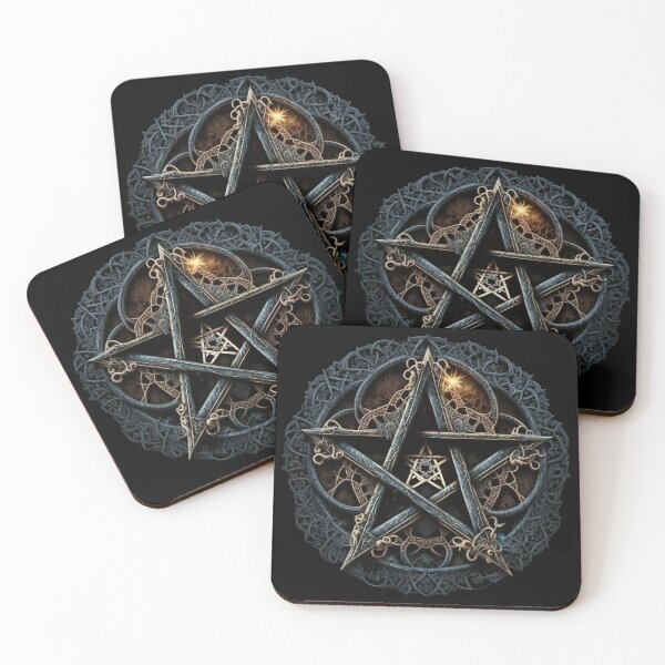 Item preview, Copy of Aged Bronze Ornate Five Pointed Star (Pentagram) with Blue Accents designed and sold by Dragonstrom.