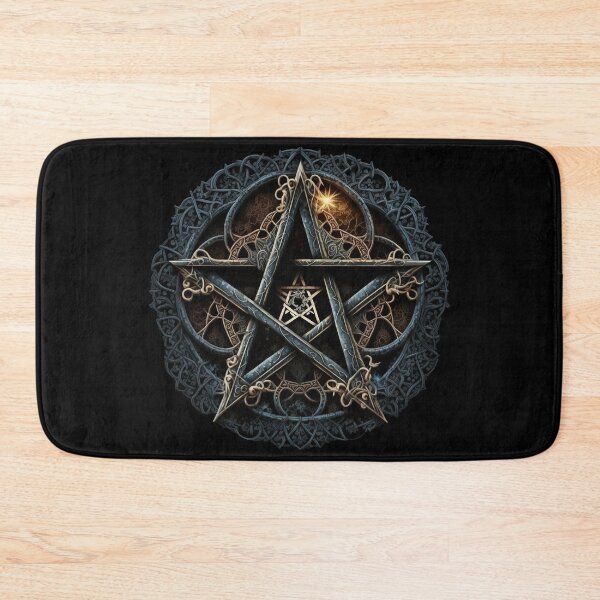 Item preview, Copy of Aged Bronze Ornate Five Pointed Star (Pentagram) with Blue Accents designed and sold by Dragonstrom.