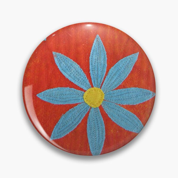 Item preview, Blue Daisy Textile Art designed and sold by Honey Myrtle Studio.