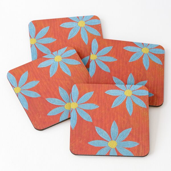 Item preview, Blue Daisy Textile Art designed and sold by Honey Myrtle Studio.