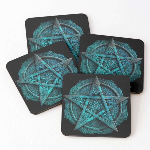 Item preview, Turquoise Blue Five Pointed Star (Pentagram) a Pagan Symbol of Protection designed and sold by Dragonstrom.