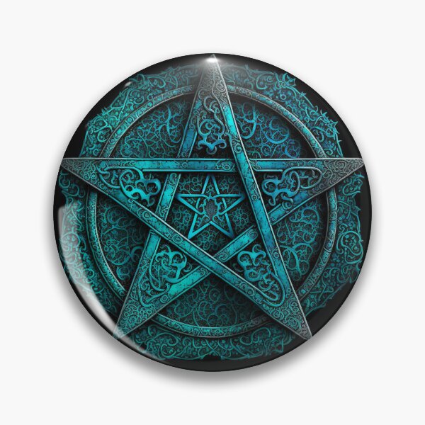 Item preview, Turquoise Blue Five Pointed Star (Pentagram) a Pagan Symbol of Protection designed and sold by Dragonstrom.