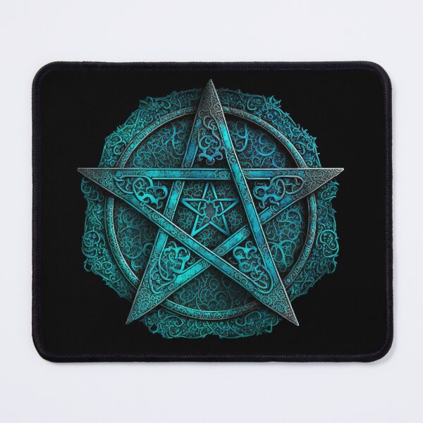 Item preview, Turquoise Blue Five Pointed Star (Pentagram) a Pagan Symbol of Protection designed and sold by Dragonstrom.