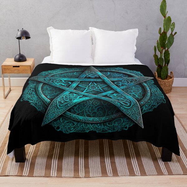 Item preview, Turquoise Blue Five Pointed Star (Pentagram) a Pagan Symbol of Protection designed and sold by Dragonstrom.
